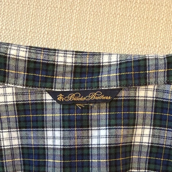 Brooks Brothers Plaid Ruffled Button Down Long Sleeve Shirt - Picture 2 of 6